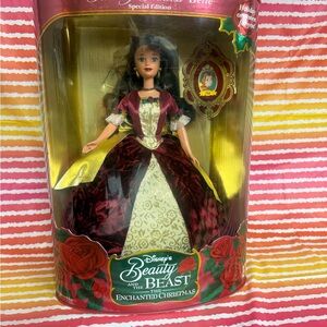 Disney Belle Doll in Burgundy and Gold Gown